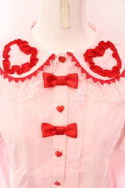 画像2: Angelic Pretty / Frill Heart付け袖ブラウス  ピンク×アカ O-25-03-25-035-AP-BL-IG-OS