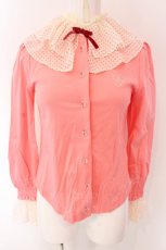 画像1: 【SALE】Shirley Temple / フリルカラーブラウス M ピンク O-25-03-25-037-ET-BL-IG-ZT210 (1)