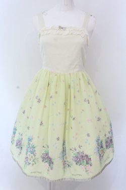 画像1: Shirley Temple / ブーケptジャンパースカート 160cm イエロー O-25-03-25-010-ET-OP-IG-OS
