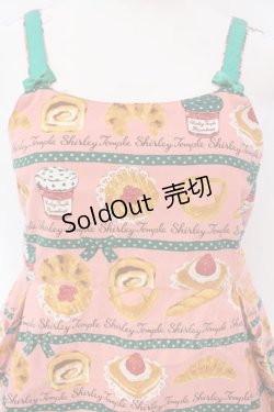 画像2: 【SALE】Shirley Temple / ベーカリージャンパースカート 160cm ピンク×グリーン O-25-03-25-002-ET-OP-IG-ZT466