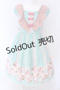 Shirley Temple / シャーリーベアプリントジャンパースカート 160cm ミント O-25-03-25-015-ET-OP-IG-ZT466