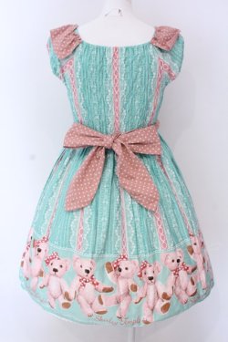 画像5: Shirley Temple / シャーリーベアプリントジャンパースカート 160cm ミント O-25-03-25-015-ET-OP-IG-OS