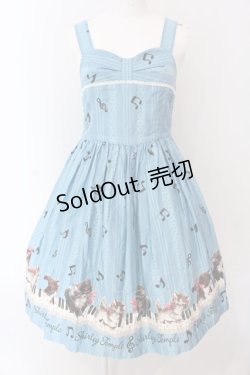 画像1: Shirley Temple / 子猫の音楽会tジャンパースカート 160cm ブルー O-25-03-25-016-ET-OP-IG-OS