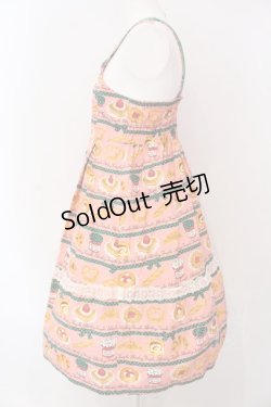 画像4: 【SALE】Shirley Temple / ベーカリージャンパースカート 160cm ピンク×グリーン O-25-03-25-002-ET-OP-IG-ZT466