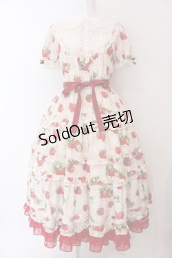 画像1: Emily Temple cute / Dear Strawberry Anniversaryドレス  アイボリー×アカ O-25-03-25-019-ET-OP-IG-OS