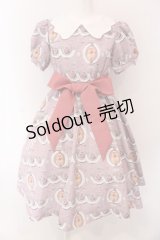 Q-pot. / プードルケーキパフスリーブドレス  ピンク×シロ O-25-03-25-021-QP-OP-IG-OS