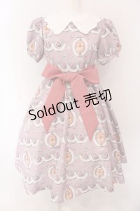 Q-pot. / プードルケーキパフスリーブドレス  ピンク×シロ O-25-03-25-021-QP-OP-IG-OS