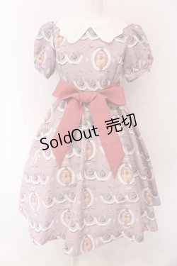 画像1: Q-pot. / プードルケーキパフスリーブドレス  ピンク×シロ O-25-03-25-021-QP-OP-IG-OS