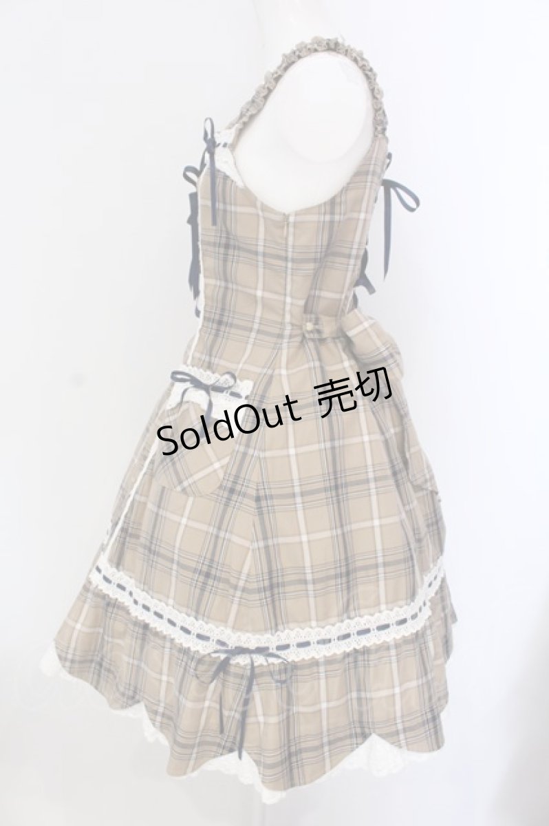画像4: BABY,THE STARS SHINE BRIGHT / 裾スカラップタータンチェックジャンパースカートセット  ベージュ O-25-03-26-002-BA-OP-IG-OS (4)