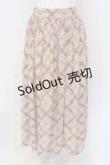 evelyn / シフォンチェックスカート  アイボリー×オレンジ O-25-03-26-025-LO-SK-IG-ZT133