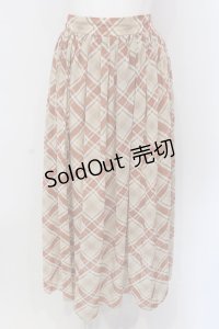 evelyn / シフォンチェックスカート  アイボリー×オレンジ O-25-03-26-025-LO-SK-IG-ZT133