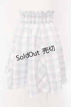 画像3: Amavel / ダブルレースアップはぎフレアチェックスカート  サックス O-25-03-26-031-CA-SK-IG-OS