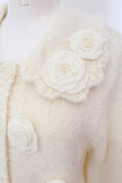 画像2: PINK HOUSE / 薔薇モチーフカーディガン  アイボリー O-25-03-26-1003-LO-TO-IG-ZT113
