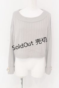 Fi.n.t / エンブレム釦ワイドスリーブニットプルオーバー【洗える】  グレー O-25-03-26-1031-CA-TO-IG-ZT110