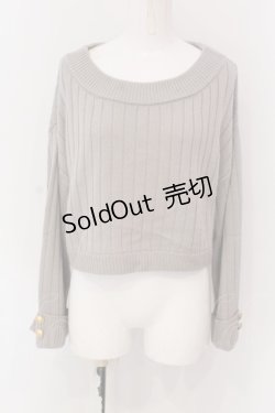 画像1: Fi.n.t / エンブレム釦ワイドスリーブニットプルオーバー【洗える】  グレー O-25-03-26-1031-CA-TO-IG-ZT110