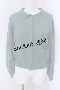 画像1: LEBECCA boutique / 2冊目に入る襟付きカーディガン  グリーン O-25-03-26-1032-EL-TO-OW-ZT110