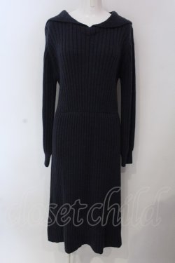 画像1: LEBECCA boutique / 遠くまで行くセーラーニットワンピース  ネイビー O-25-03-26-1035-EL-OP-IG-ZT118
