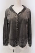 LEBECCA boutique / 通い続けるベロアブラウス F グレー O-25-03-26-1038-EL-TO-OW-ZT120