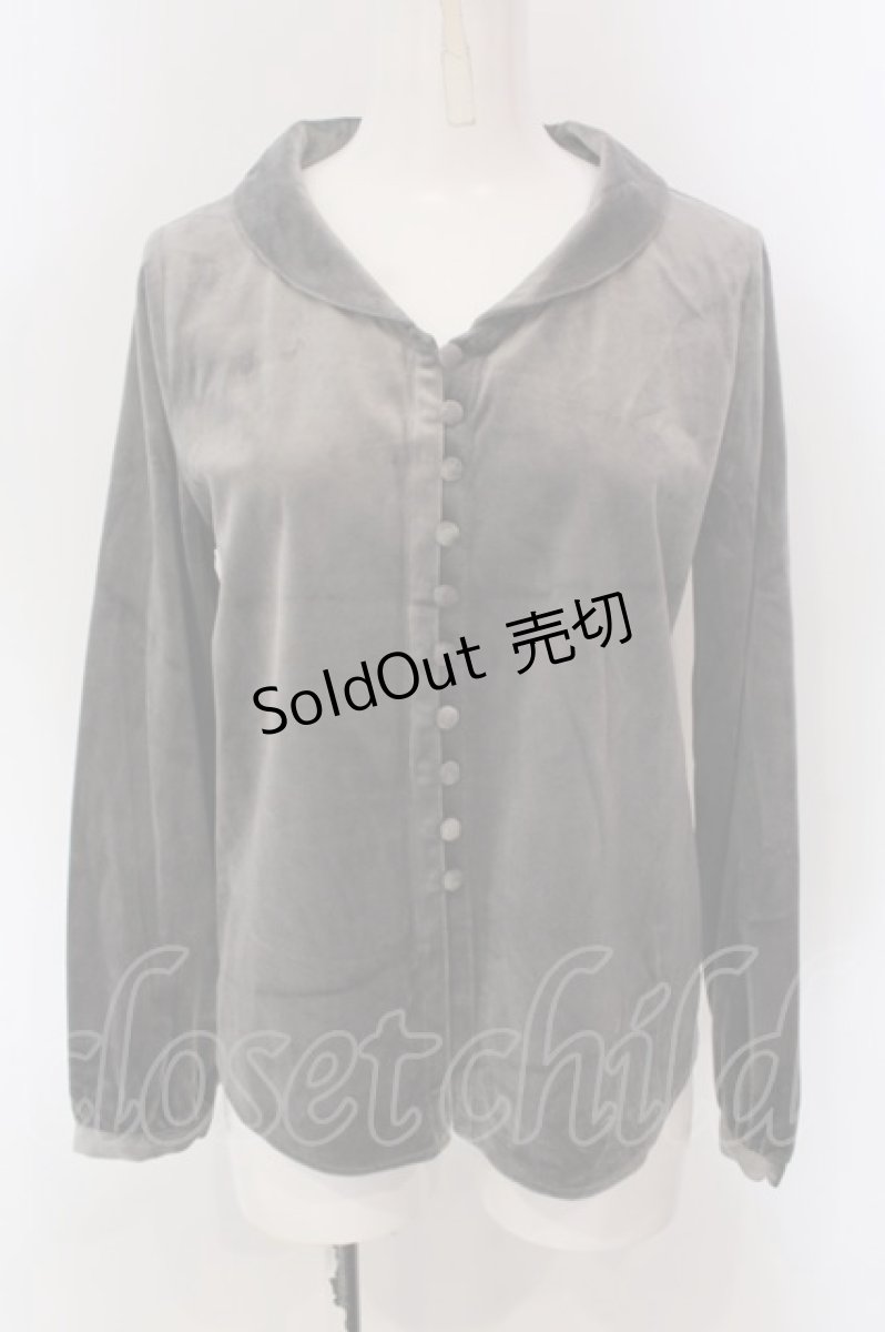 画像1: 【SALE】LEBECCA boutique / 通い続けるベロアブラウス F グレー O-25-03-26-1038-EL-TO-OW-ZT120 (1)