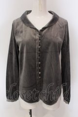 LEBECCA boutique / 通い続けるベロアブラウス F グレー O-25-03-26-1038-EL-TO-OW-ZT120