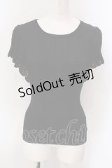 F&A / 透かし編みラッフルノースリーブニットプルオーバー F クロ O-25-03-26-1041-LO-TO-OW-ZT120