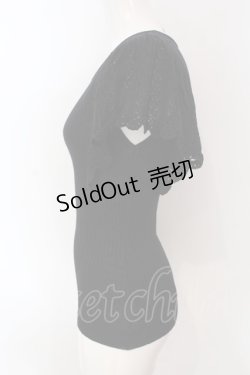 画像2: F&A / 透かし編みラッフルノースリーブニットプルオーバー F クロ O-25-03-26-1041-LO-TO-OW-ZT120