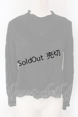 画像1: an another angelus / Vレース配色総レースプルブラウス F クロ O-25-03-26-1044-CA-TO-OW-ZT231