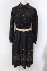 画像1: 【SALE】an another angelus / タイ付きミックスドットワンピース  クロ×ベージュ O-25-03-26-1046-CA-OP-IG-ZT231 (1)