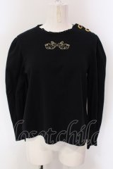 Franche Lippee / うさぎ刺しゅうプルオーバー M クロ O-25-03-26-1047-LO-TO-OW-ZT231