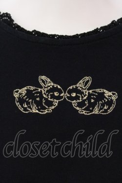 画像2: Franche Lippee / うさぎ刺しゅうプルオーバー M クロ O-25-03-26-1047-LO-TO-OW-ZT231