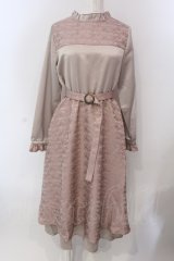 LEBECCA boutique / 昨夜の反動ワンピース F ピンクベージュ O-25-03-26-1049-EL-OP-OW-ZT231