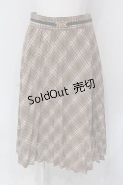 画像1: Fi.n.t / ダブルビット使いチェックプリーツスカート F ピンクブラウン O-25-03-26-1053-CA-SK-OW-ZT232