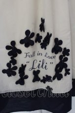 画像2: 【SALE】an another angelus / フラワーレースバイカラースカート  アイボリー×ネイビー O-25-03-26-1054-CA-SK-IG-ZT232 (2)