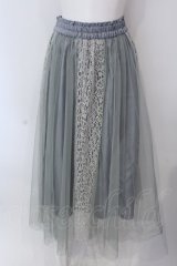 MAJESTIC LEGON / チュールレースドッキングスカート M グリーン O-25-03-26-1059-LO-SK-OW-ZT232