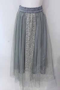 MAJESTIC LEGON / チュールレースドッキングスカート M グリーン O-25-03-26-1059-LO-SK-OW-ZT232