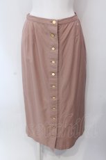 画像1: 【SALE】INGEBORG / 麻混ボタン使いロングスカート M ピンク O-25-03-26-1060-LO-SK-OW-ZT234 (1)