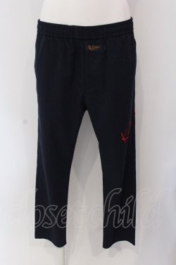 画像1: Karl Helmut / ロゴ刺繍パンツ 3(M) ネイビーＸアカ O-25-03-26-1067-EL-PA-SA-ZT234