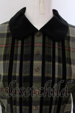 画像2: Jane Marple / Tartan check velvet trimming dress ドレス M グリーン O-25-03-26-1006-JM-OP-IG-ZT114 (2)