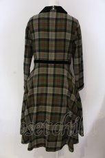 画像4: Jane Marple / Tartan check velvet trimming dress ドレス M グリーン O-25-03-26-1006-JM-OP-IG-ZT114 (4)