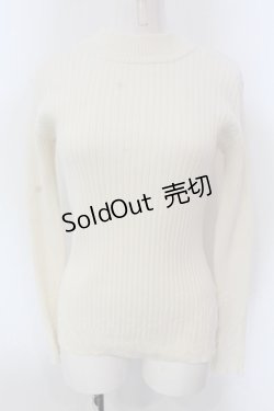 画像1: F&A / バックリボンリブニットプルオーバー F オフホワイト O-25-03-26-1011-LO-TO-OW-OS