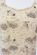 画像2: 【SALE】Franche Lippee /少女とバンビ柄カットワンピース M イエロー O-25-03-26-1013-LO-OP-IG-ZT114 (2)