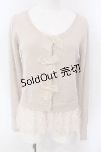 an another angelus / シフォンリボン&裾レースカーディガン  ピンク O-25-03-26-1014-CA-TO-SA-ZT114