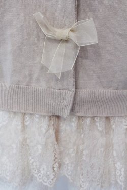 画像2: an another angelus / シフォンリボン&裾レースカーディガン  ピンク O-25-03-26-1014-CA-TO-SA-ZT114