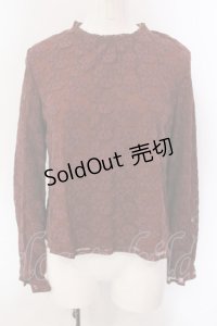 an another angelus / チュールレースプルオーバーブラウス  ブラウン O-25-03-26-1016-CA-BL-IG-ZT114