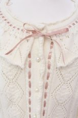 画像2: PINK HOUSE / 衿付きニットカーディガン  シロ O-25-03-26-1002-LO-TO-IG-ZT113 (2)