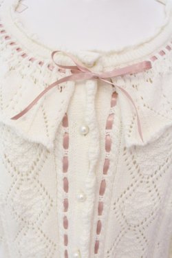 画像2: PINK HOUSE / 衿付きニットカーディガン  シロ O-25-03-26-1002-LO-TO-IG-ZT113