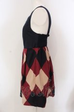 画像2: 【SALE】F i.n.t / ダイヤ柄パッチワークワンピ  ネイビー O-25-03-26-1021-CA-OP-SZ-ZT109 (2)