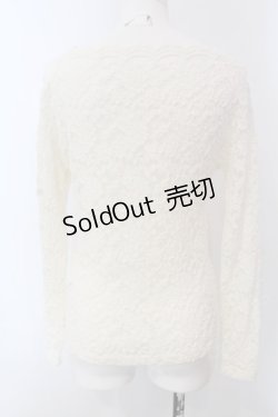 画像3: F&A / スカラップ衿ぐり総レーストップス  アイボリー O-25-03-26-1022-LO-TO-SA-ZT109