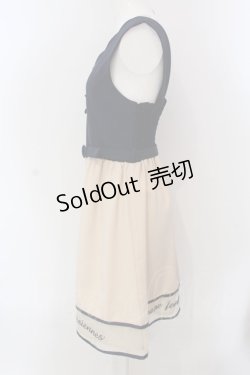 画像2: F i.n.t / 裾ロゴ刺繍ドッキングワンピース  ネイビー×アイボリー O-25-03-26-1026-CA-OP-SZ-ZT110