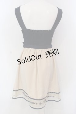 画像3: F i.n.t / 裾ロゴ刺繍ドッキングワンピース  ネイビー×アイボリー O-25-03-26-1026-CA-OP-SZ-ZT110